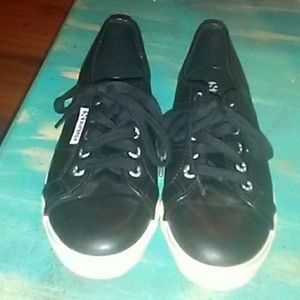 Black Patent Leather Superga Canvas Shoes
